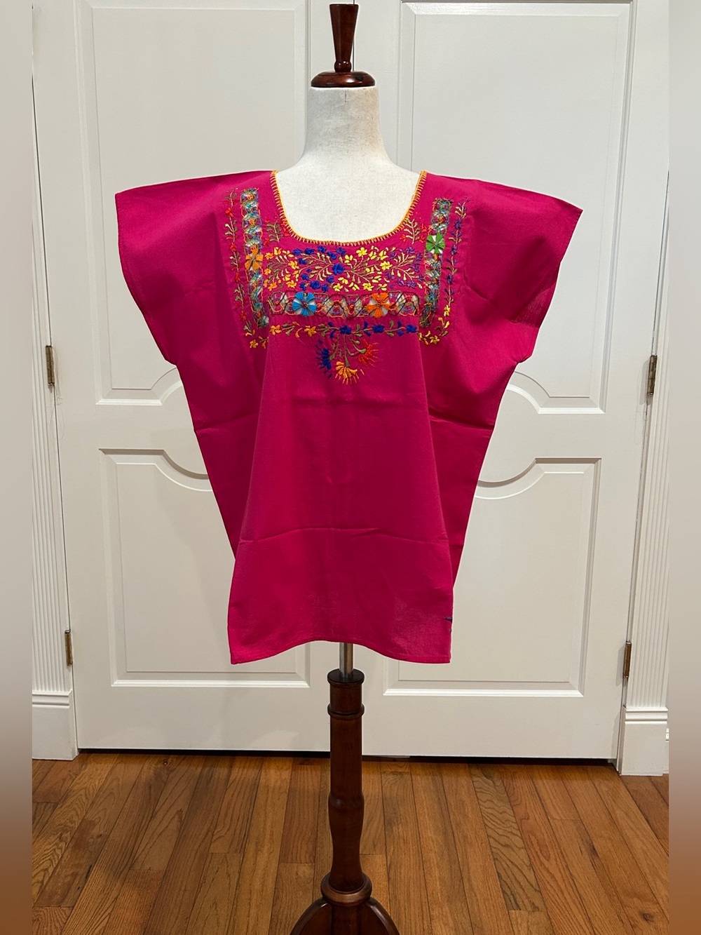 Hand Embroidered and deshilado Artisan Top, Boho,Hippie,Hand Made.One of A Kind.